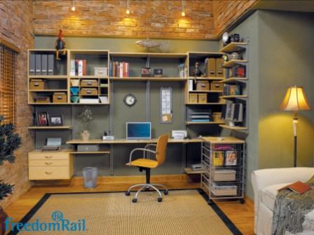 Schulte freedomRail home office in maple